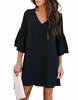 V Neck Bell Sleeve Dress