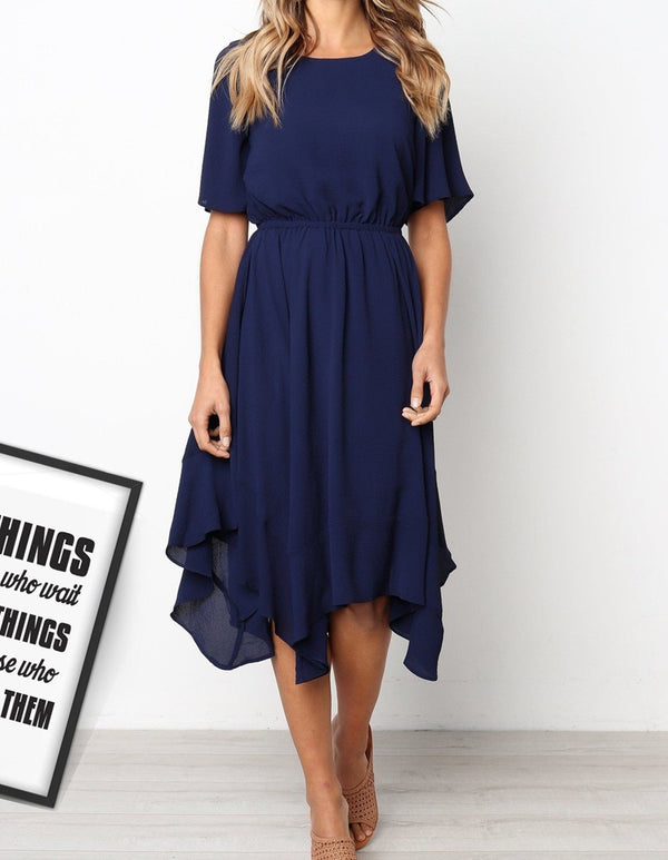 Round Neck Sleeve Dress