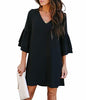 V Neck Bell Sleeve Dress