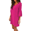 V Neck Bell Sleeve Dress